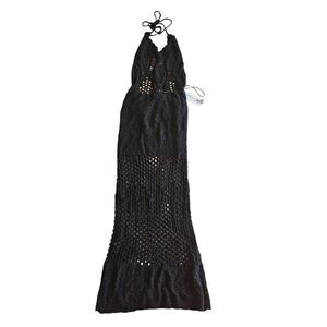 Summer Haus Beach Bunny Sz S black crochet Ariana dress open back